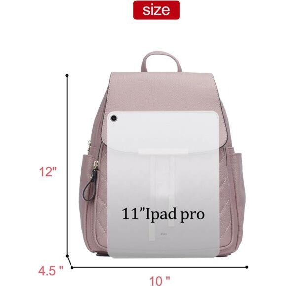 Quilted Trendy Leather Backpack Purse for Women and Ladies Shoulder - Picture 6 of 6